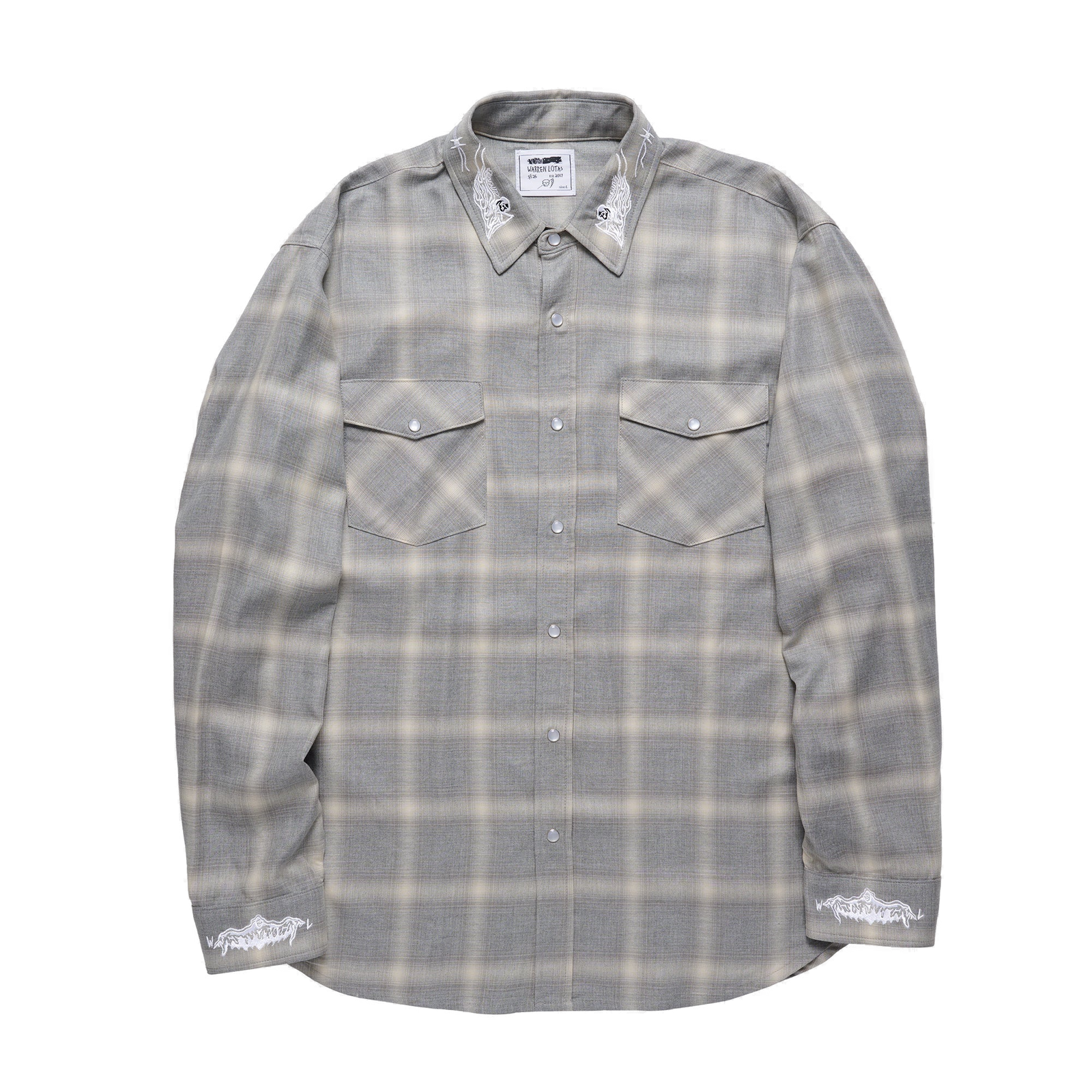 Reaper Japanese Plaid Shirt - Gray/Cream - clean background