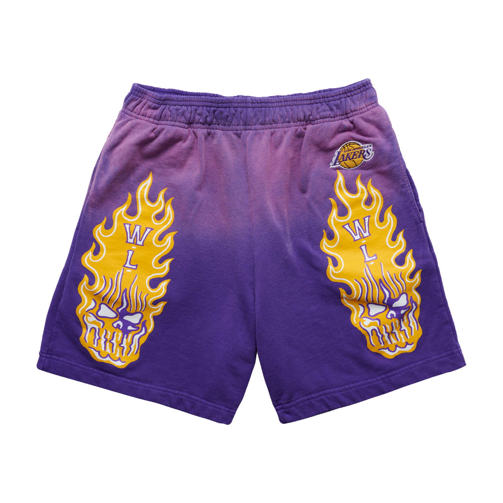 Los Angeles Lakers Flaming Skull Shorts