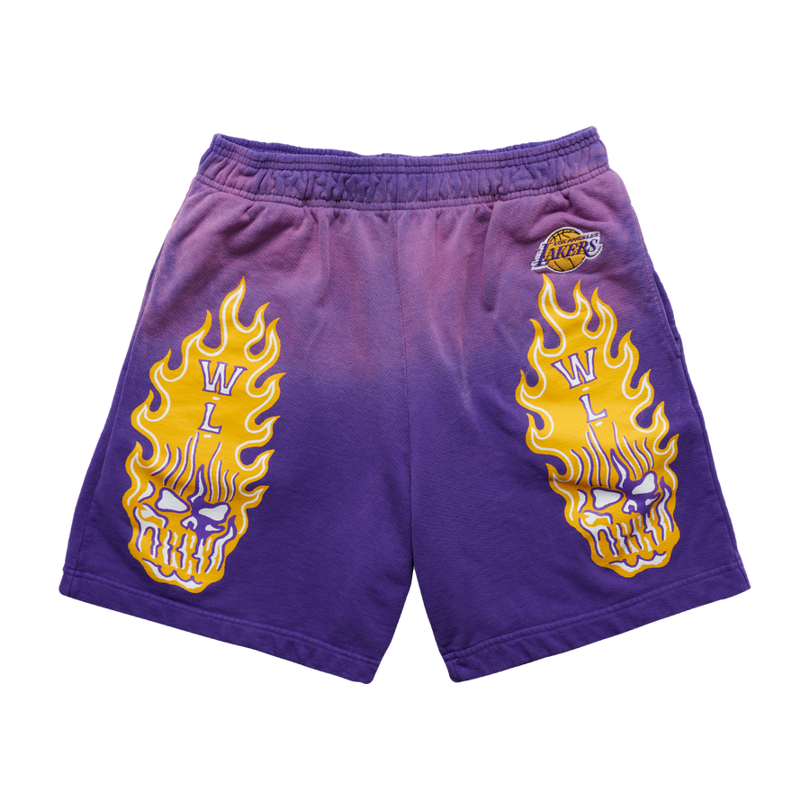Los Angeles Lakers Flaming Skull Shorts