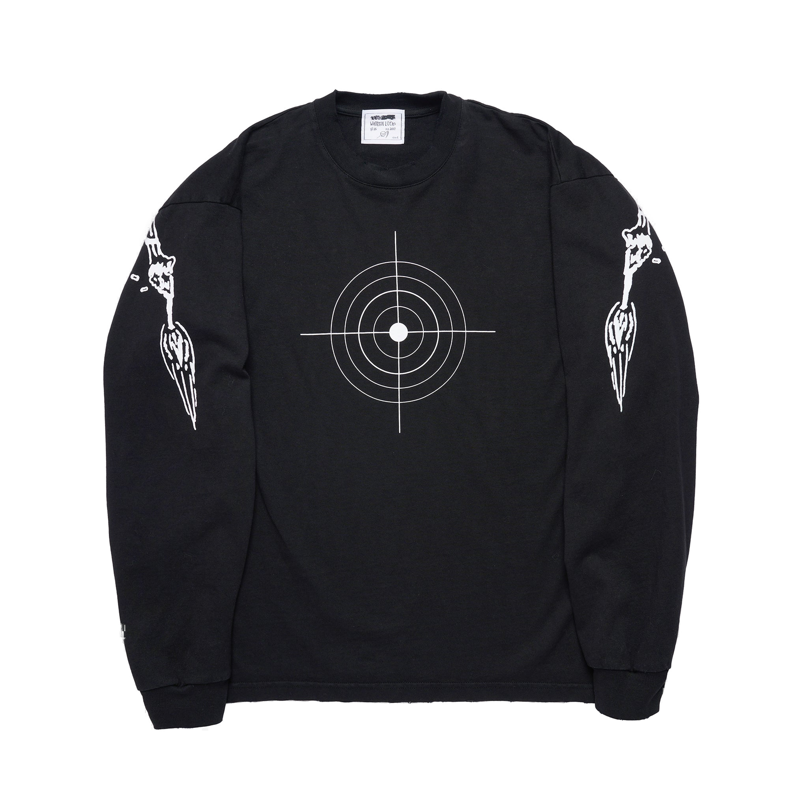 Long Arm Long Sleeve T-Shirt - Black - clean background