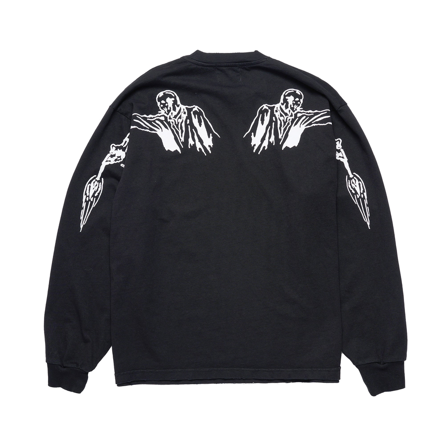 Long Arm Long Sleeve T-Shirt - Black - clean background