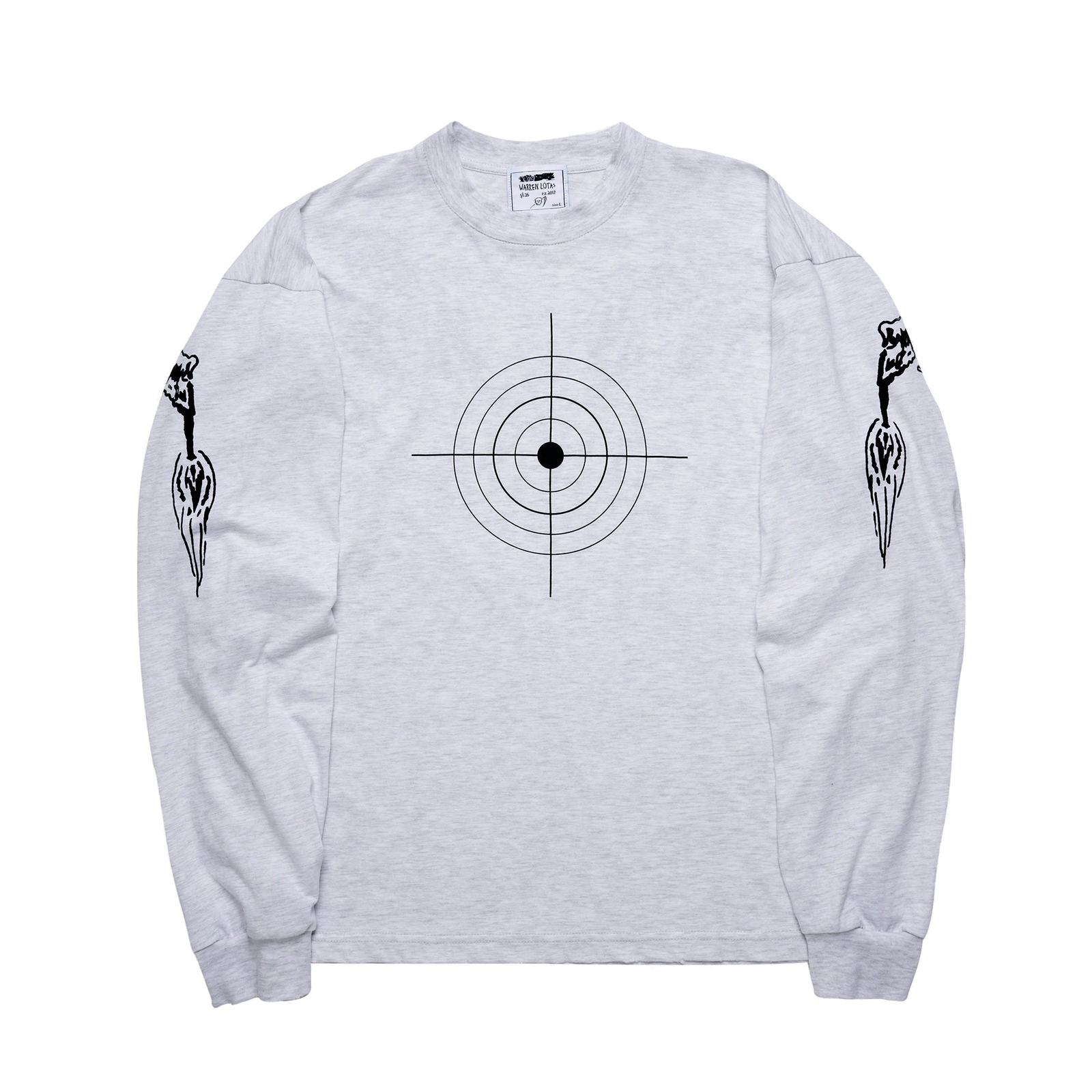 Long Arm Long Sleeve T-Shirt - Heather Grey - clean background