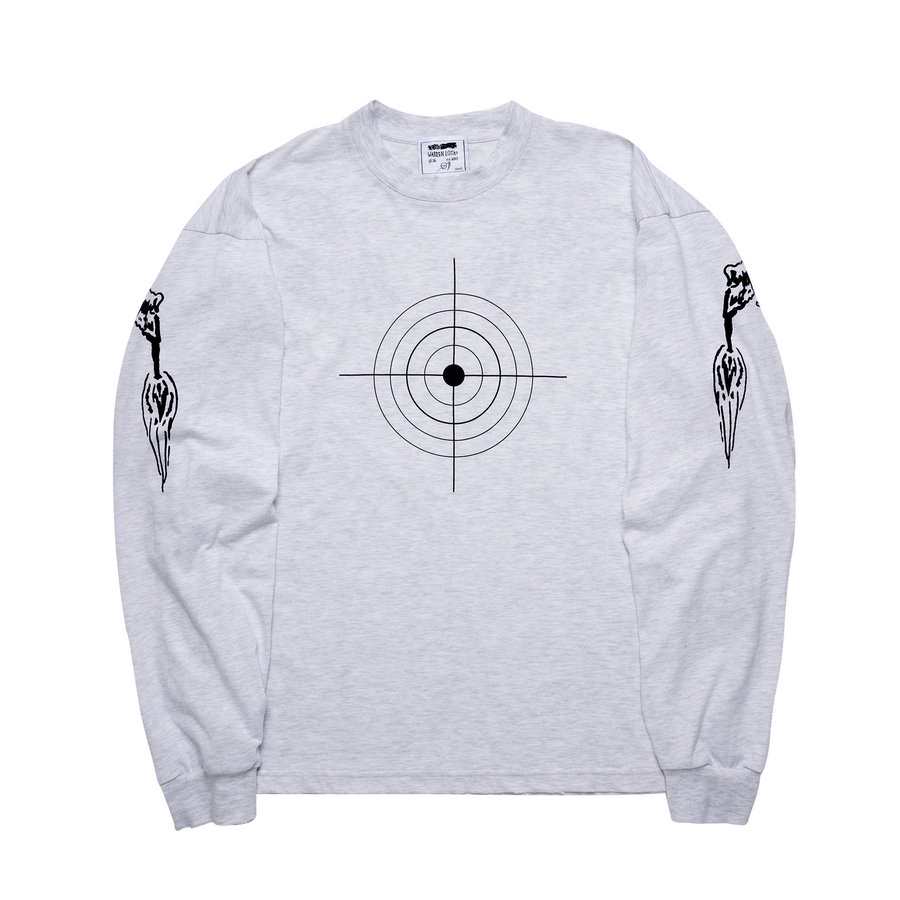 Long Arm Long Sleeve T-Shirt - Heather Grey - clean background