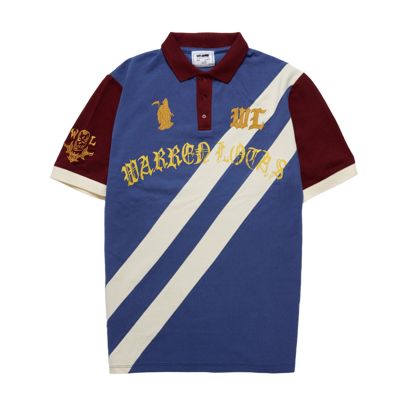 Reaper Academy Polo - Blue/Cream/Burgundy - clean background