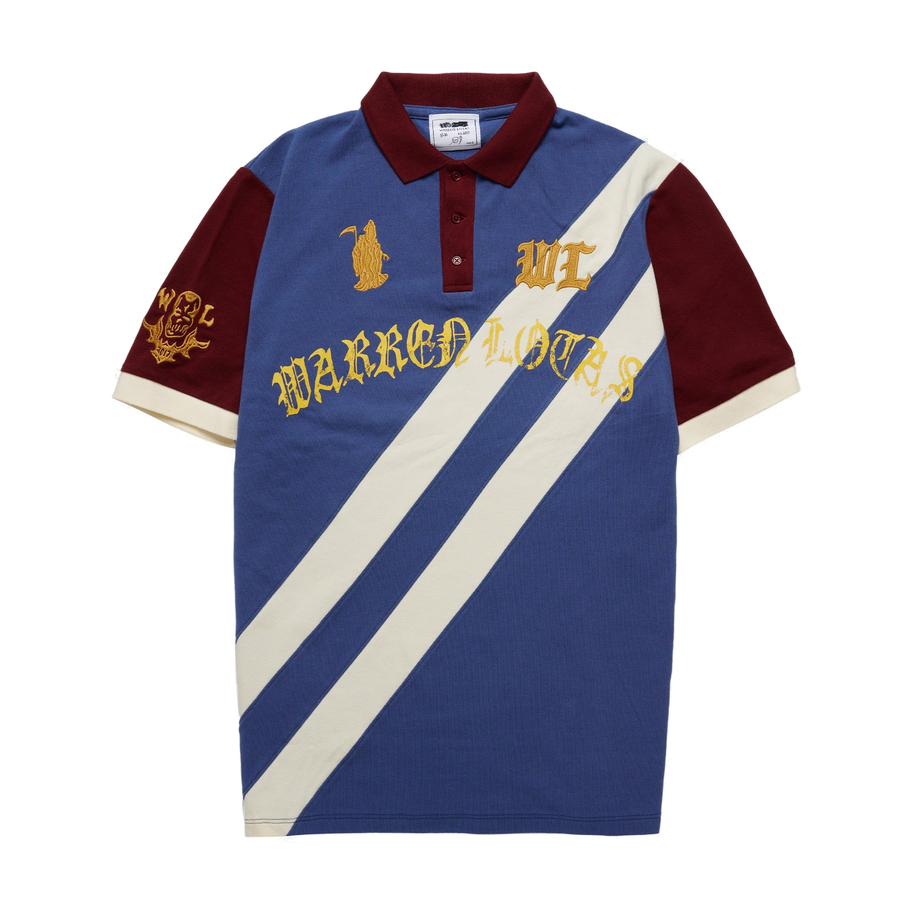 Reaper Academy Polo - Blue/Cream/Burgundy - clean background