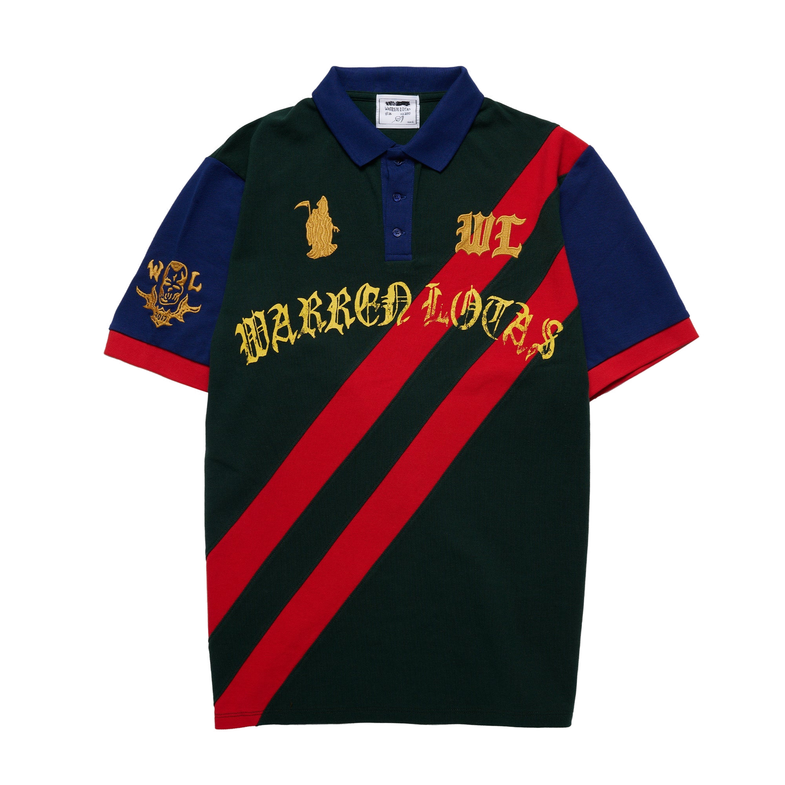 Reaper Academy Polo - Forest Green/Red/Navy - clean background