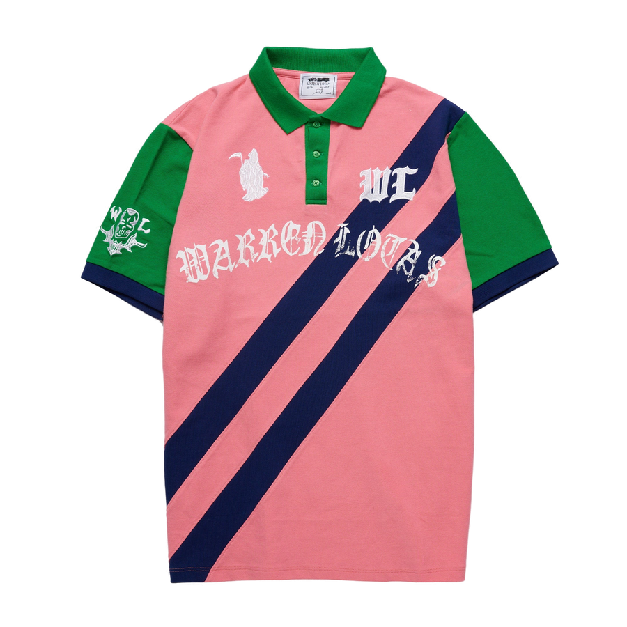 Reaper Academy Polo - Pink/Navy/Green - clean background