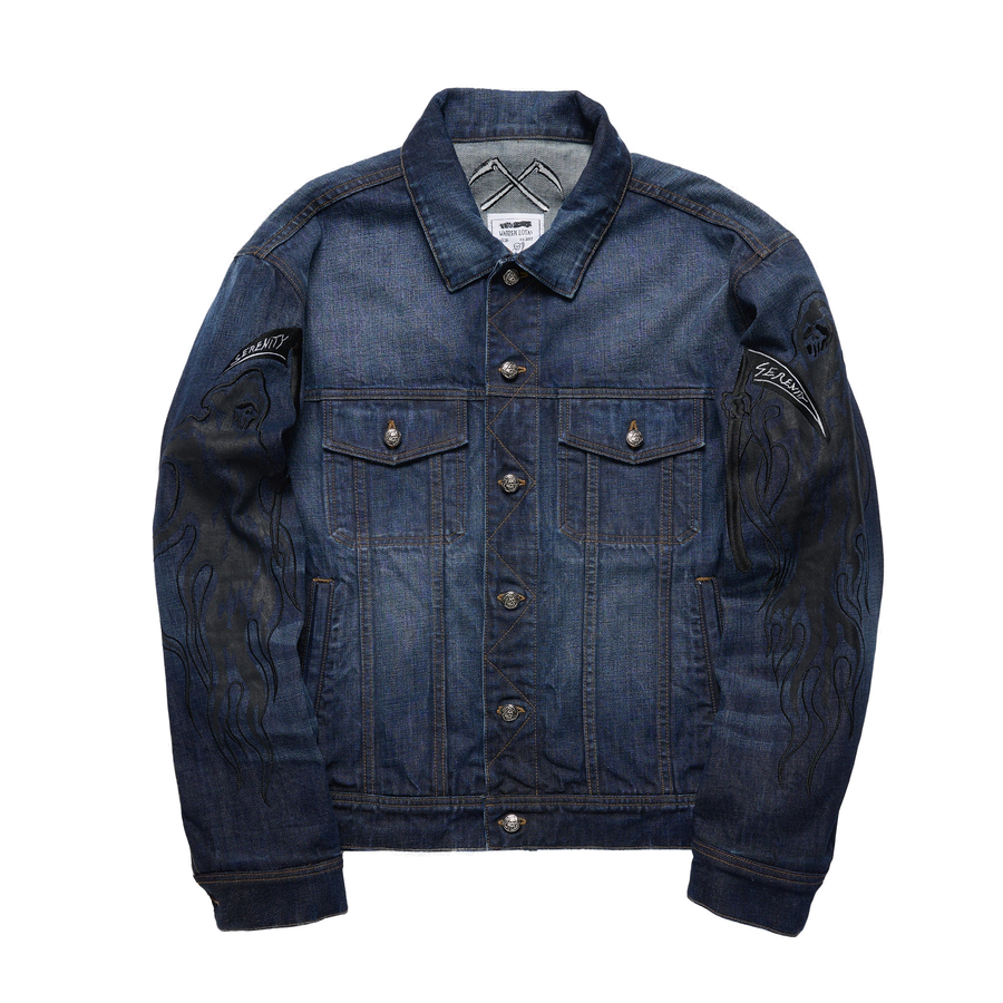 Reaper Denim Trucker Jacket - Faded Indigo - clean background