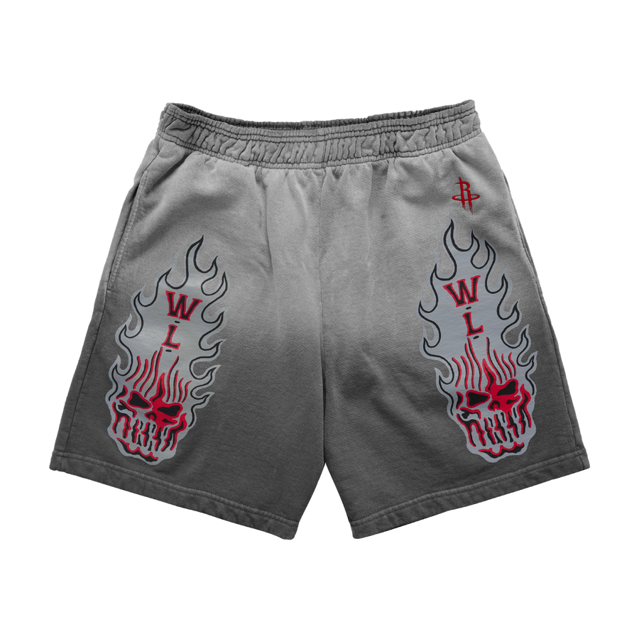 Houston Rockets Flaming Skull Shorts