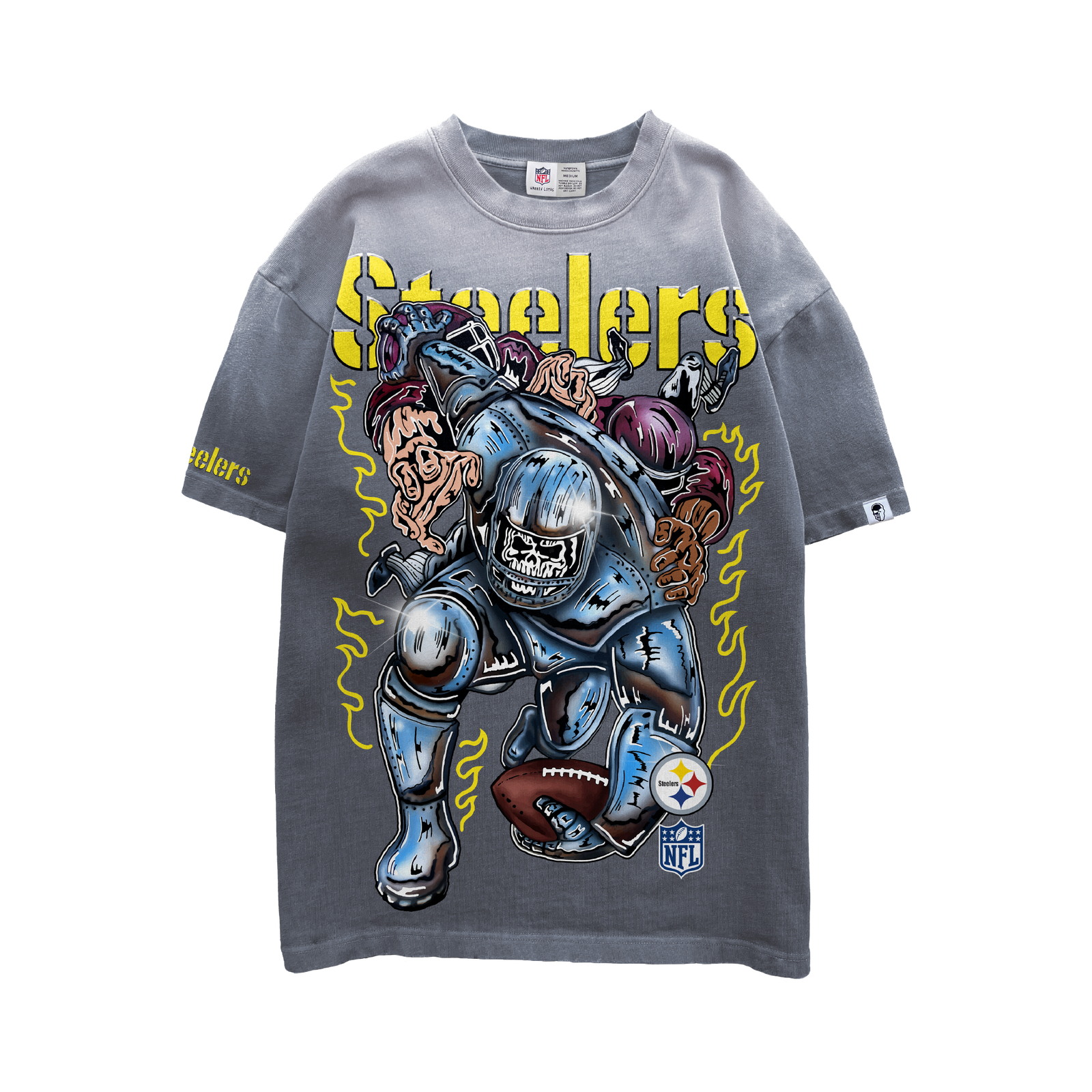Steelers Charge T-Shirt - Faded Grey